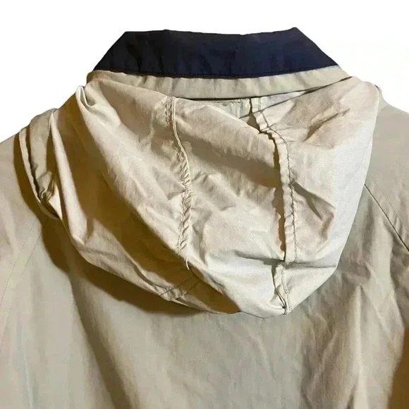 VGT EXODUS Windbreaker Jacket Hooded Front Pockets Zip-up Cream/Beige Size L - Picture 8 of 16